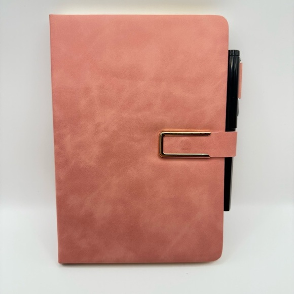Other - Vintage A5 Leather Notebook Pink Soft Cover & Bookmark
